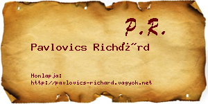 Pavlovics Richárd névjegykártya