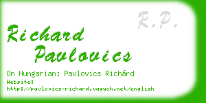 richard pavlovics business card