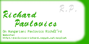 richard pavlovics business card